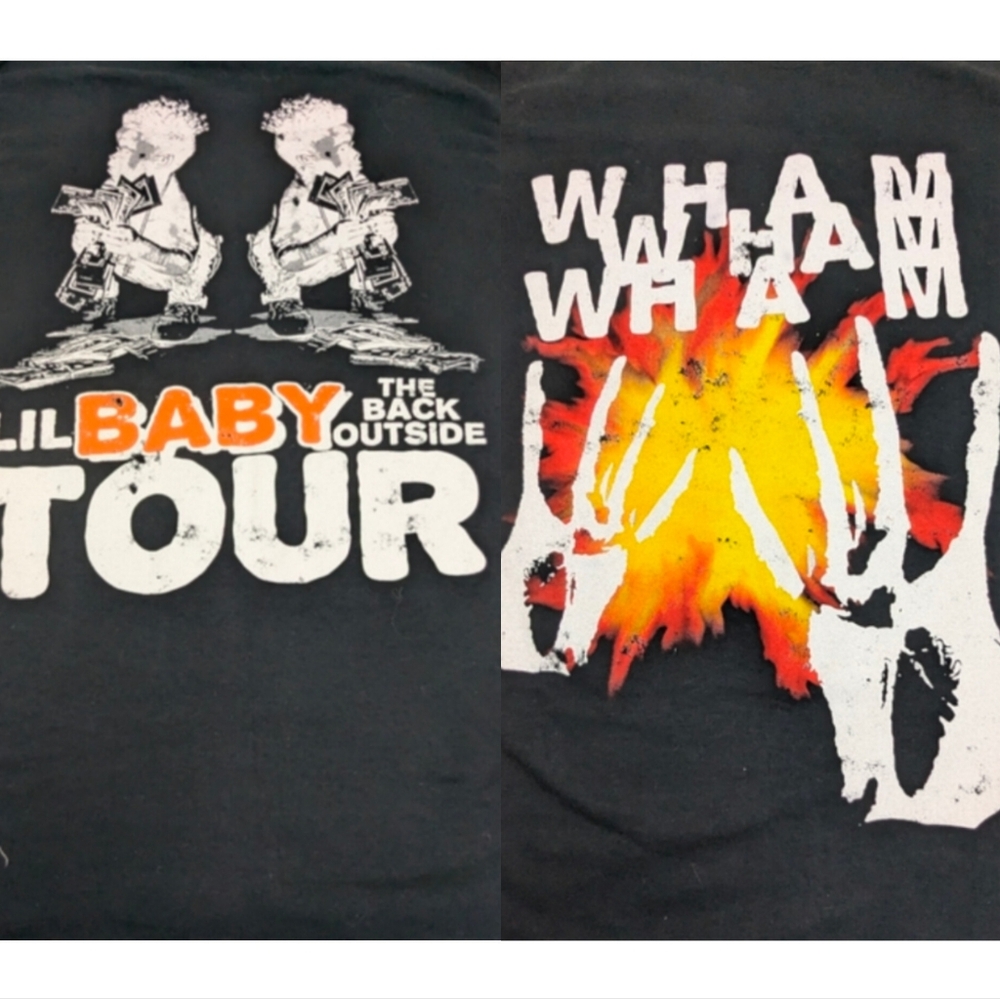 lil baby Wham The Back Outside Tour Black Tshirt Rap Tee Small Unisex